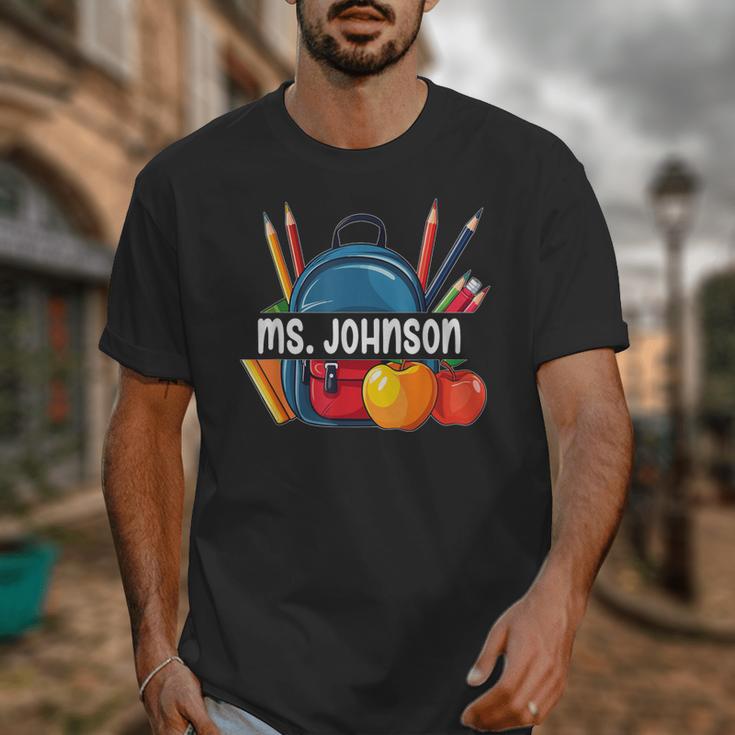 Ms Johnson Personalized Name Back To School Teacher For Men Women Kids Unisex T-Shirt, funny design Ms Johnson Personalized Name Back To School Teacher For Men Women Kids Unisex T-Shirt, funny design