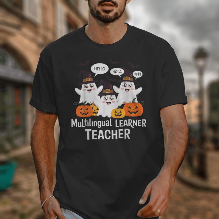 Multilingual Learner Teacher Spooky Halloween ESL Teacher Unisex T-Shirt, Esl Teacher Gifts, funny design Multilingual Learner Teacher Spooky Halloween ESL Teacher Unisex T-Shirt, Esl Teacher Gifts, funny design