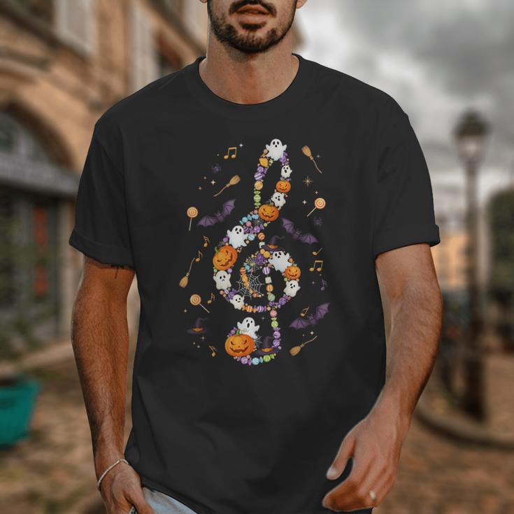 Music Note Symbol Halloween For Music Teacher Musicians Unisex T-Shirt, funny design