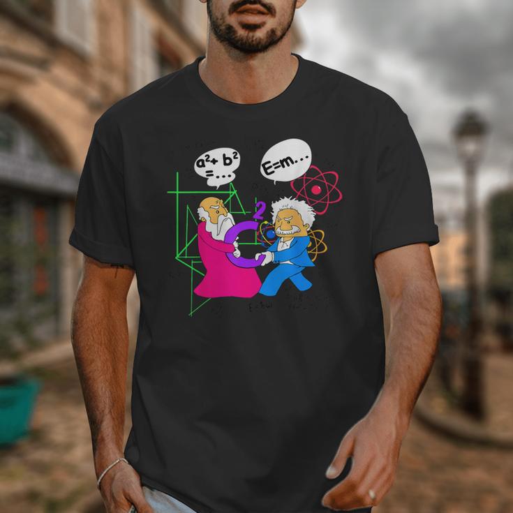 Nerdy Pythagoras Fighting Over C Squared Math Teacher Unisex T-Shirt, funny design Nerdy Pythagoras Fighting Over C Squared Math Teacher Unisex T-Shirt, funny design