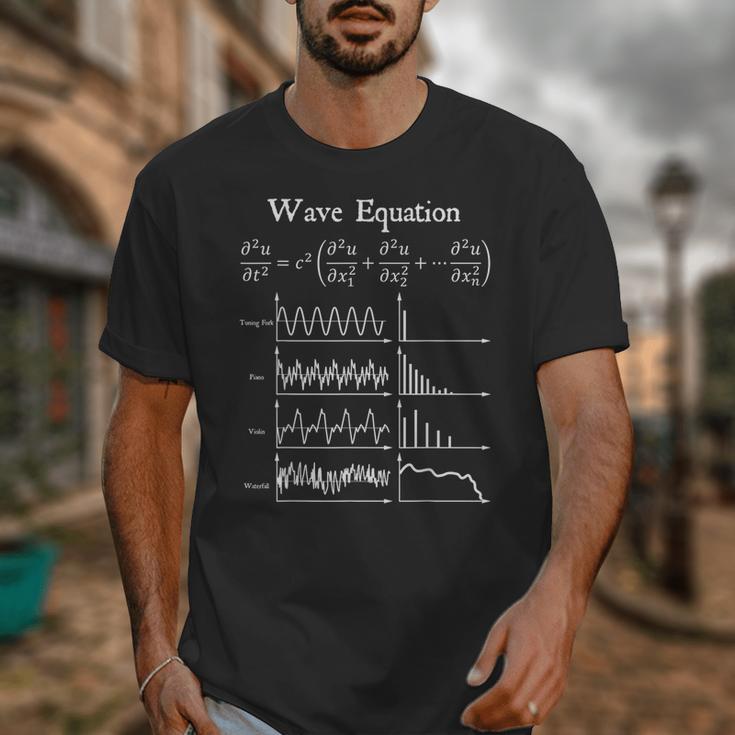Nerdy Wave Equation Music Physics Science Math Teacher Geek Men Women Girls Kids Unisex T-Shirt, Science Teacher Gifts, funny design