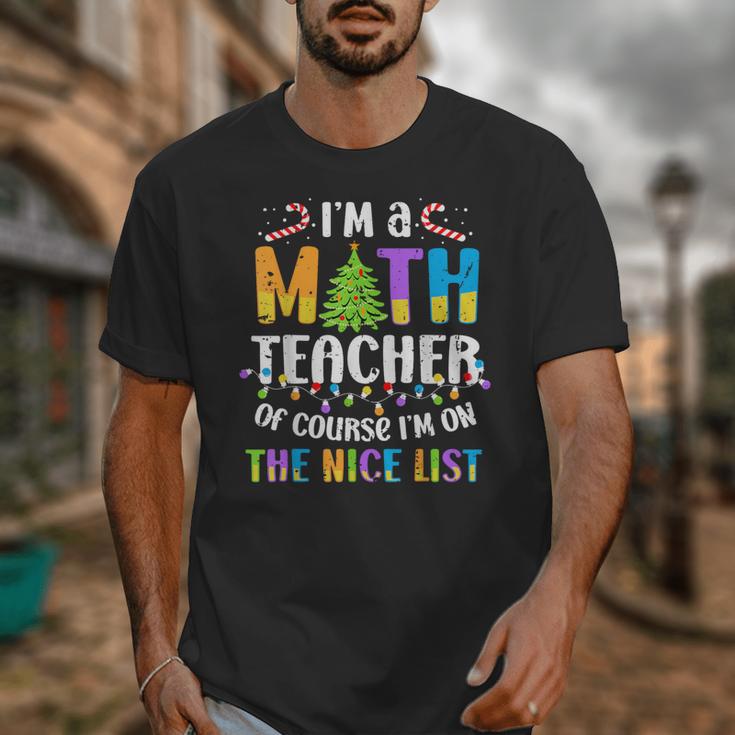 On The Nice List Christmas Math Teacher Women Men Unisex T-Shirt, funny design On The Nice List Christmas Math Teacher Women Men Unisex T-Shirt, funny design