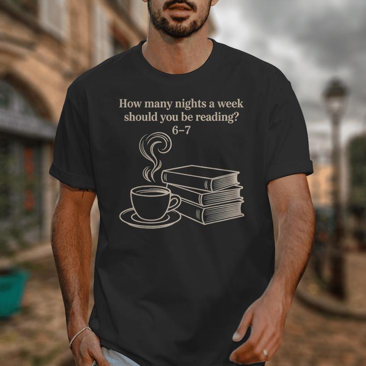How Many Nights A Week Should You Be Reading 6-7 Teacher Fun Unisex T-Shirt, funny design How Many Nights A Week Should You Be Reading 6-7 Teacher Fun Unisex T-Shirt, funny design