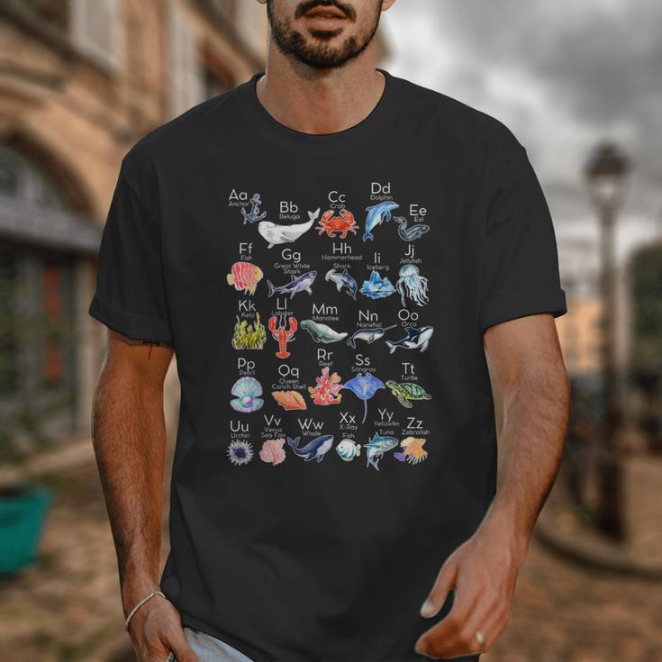 Ocean Animals Alphabet Cute Sea Life ABC Marine Kids Teacher Unisex T-Shirt, funny design Ocean Animals Alphabet Cute Sea Life ABC Marine Kids Teacher Unisex T-Shirt, funny design