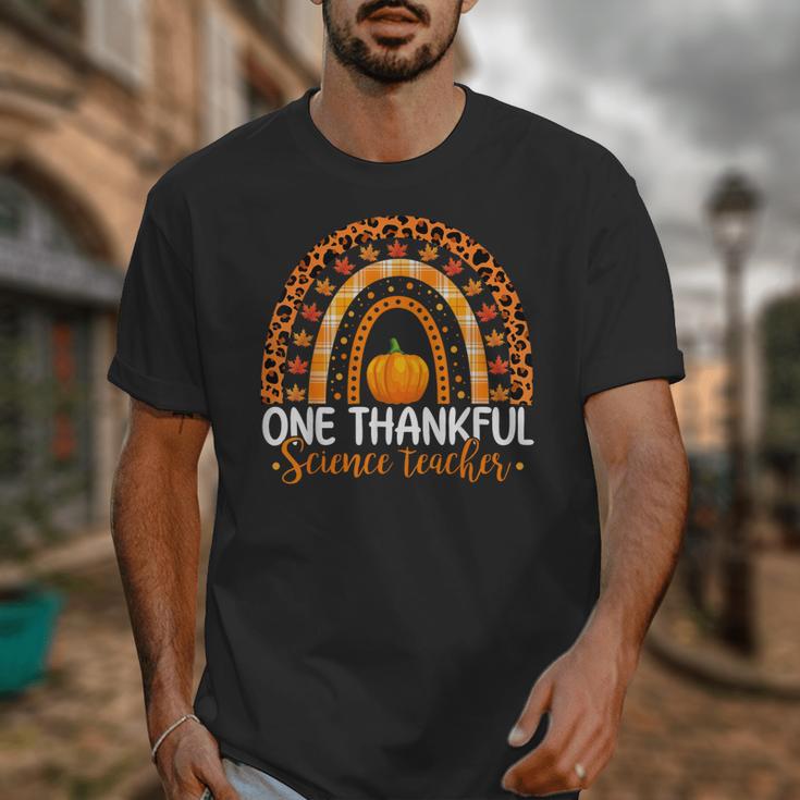 One Thankful Science Teacher Rainbow Boho Fall Thanksgiving Unisex T-Shirt, Science Teacher Gifts, funny design One Thankful Science Teacher Rainbow Boho Fall Thanksgiving Unisex T-Shirt, Science Teacher Gifts, funny design
