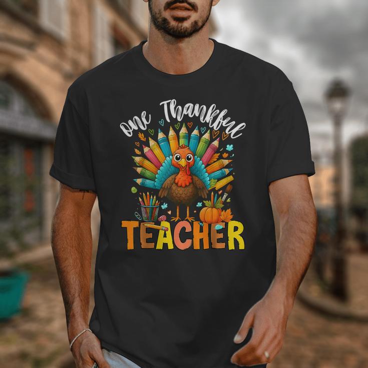 One Thankful Teacher Thanksgiving Turkey Cute Crayon Pencil Unisex T-Shirt, funny design One Thankful Teacher Thanksgiving Turkey Cute Crayon Pencil Unisex T-Shirt, funny design