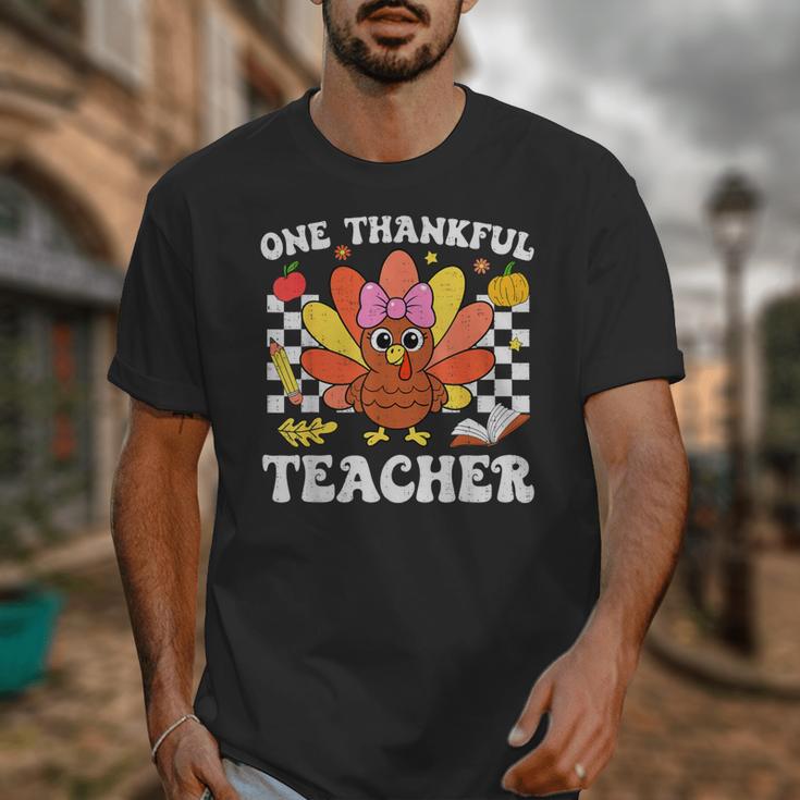 One Thankful Teacher Turkey Thanksgiving Teaching Unisex T-Shirt, funny design