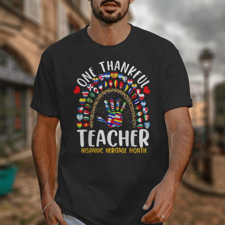 Hispanic Heritage Month One Thankful Teacher Rainbow Unisex T-Shirt, funny design Hispanic Heritage Month One Thankful Teacher Rainbow Unisex T-Shirt, funny design