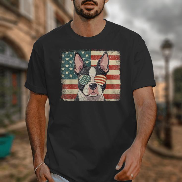 Patriotic Boston Terrier Dog Lover USA Flag 4th Of July For Men Women Kids Unisex T-Shirt, Patriotic Boston Terrier Gifts, Boston Terrier 4th Of July Gifts, funny design