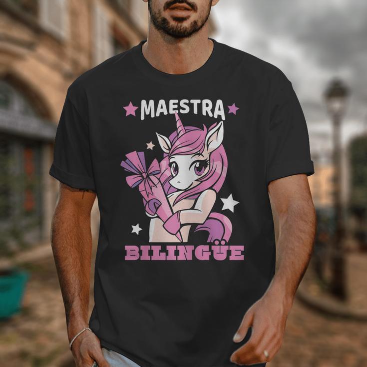 Pink Unicorn Spanish Teacher Regalos Para Bilingue Teacher Unisex T-Shirt, funny design Pink Unicorn Spanish Teacher Regalos Para Bilingue Teacher Unisex T-Shirt, funny design