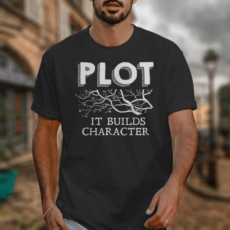 Plot It Builds Character Book Reading Teacher Unisex T-Shirt, funny design Plot It Builds Character Book Reading Teacher Unisex T-Shirt, funny design