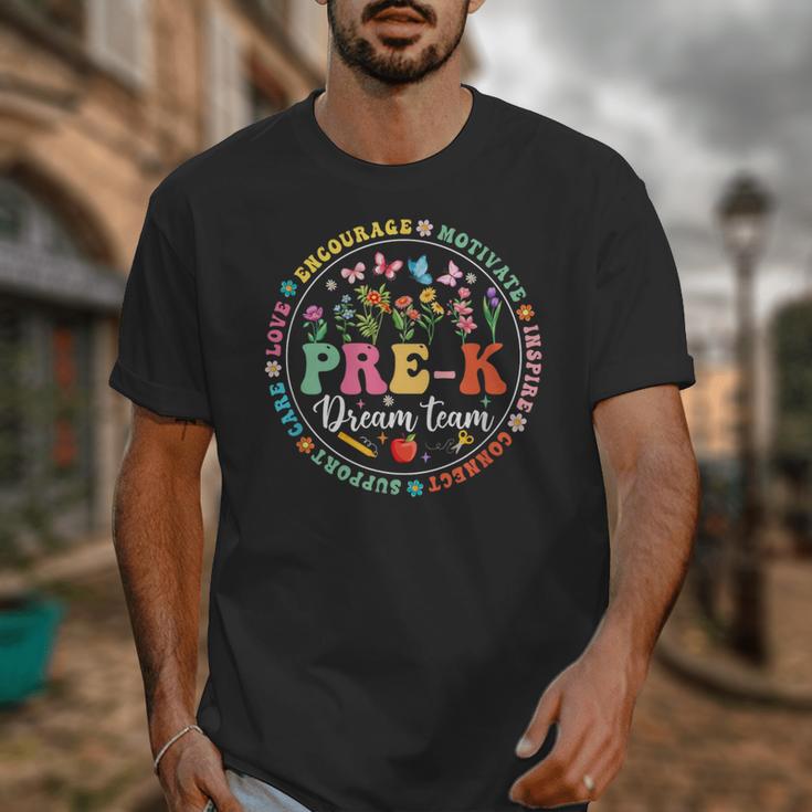 Pre-K Dream Team Back To School Teacher Flower Unisex T-Shirt, funny design