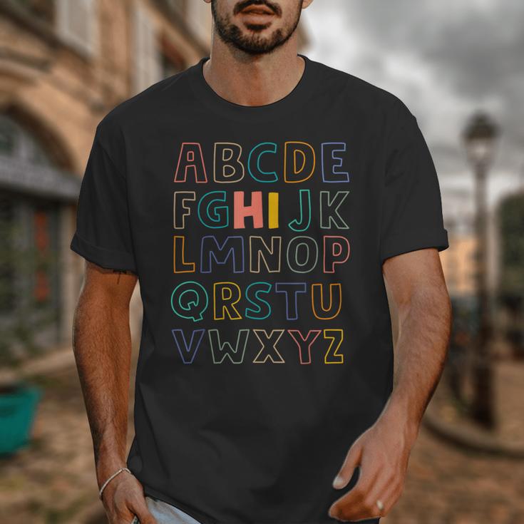 Pre K Kindergarten Hi Alphabet Back To School Teachers Men Women Girls Kids Unisex T-Shirt, funny design Pre K Kindergarten Hi Alphabet Back To School Teachers Men Women Girls Kids Unisex T-Shirt, funny design