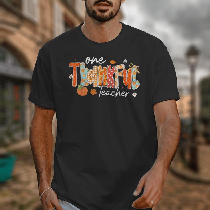 Preppy One Thankful Teacher Coquette Thanksgiving Teacher Unisex T-Shirt, funny design Preppy One Thankful Teacher Coquette Thanksgiving Teacher Unisex T-Shirt, funny design