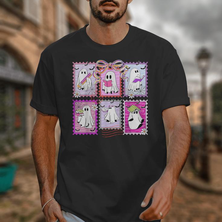 Preppy Spooky Teacher Halloween Ghost Coquette Bow Autumn Unisex T-Shirt, funny design Preppy Spooky Teacher Halloween Ghost Coquette Bow Autumn Unisex T-Shirt, funny design