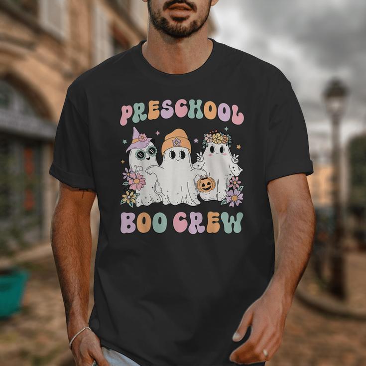 Preschool Boo Crew Groovy Halloween Floral Ghost Teacher Men Women Kids Unisex T-Shirt, Groovy Teacher Gifts, funny design Preschool Boo Crew Groovy Halloween Floral Ghost Teacher Men Women Kids Unisex T-Shirt, Groovy Teacher Gifts, funny design