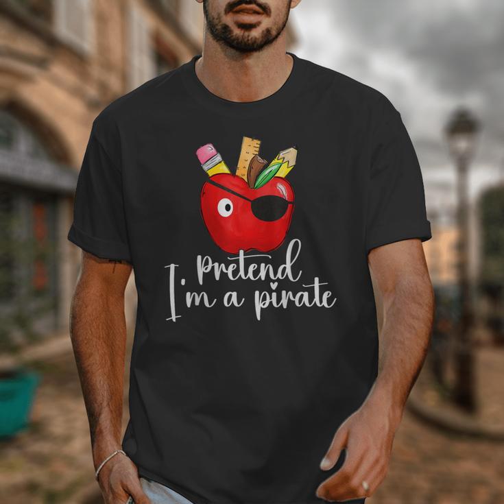 Pretend I'm A Pirate Teacher Apple Talk Like A Pirate Day Men Women Kids Unisex T-Shirt, funny design