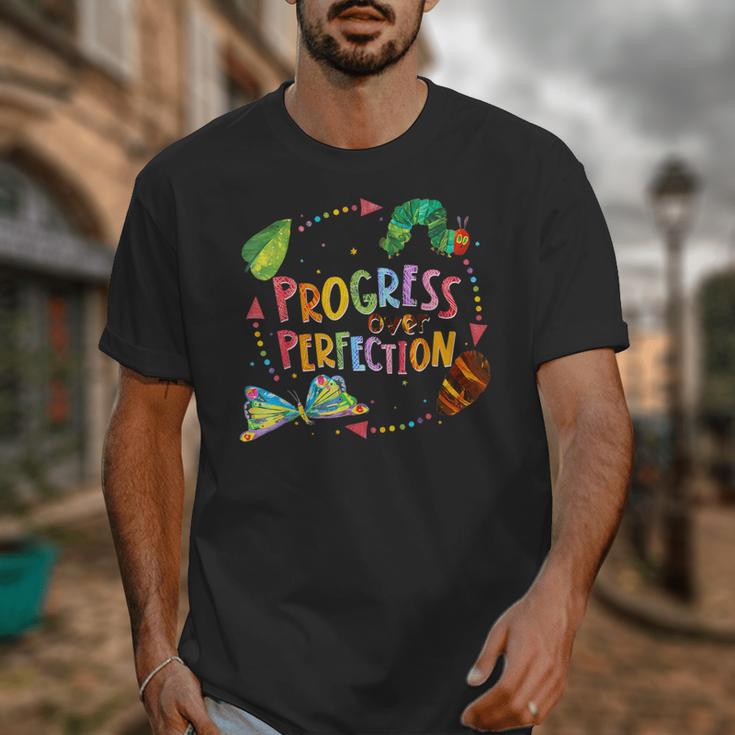 Progress Over Perfection Caterpillar Teacher Back To School Unisex T-Shirt, funny design Progress Over Perfection Caterpillar Teacher Back To School Unisex T-Shirt, funny design