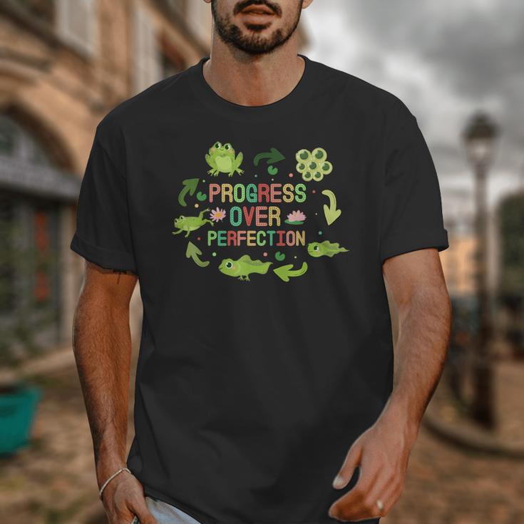Progress Over Perfection Frog Back To School Teacher Unisex T-Shirt, funny design Progress Over Perfection Frog Back To School Teacher Unisex T-Shirt, funny design