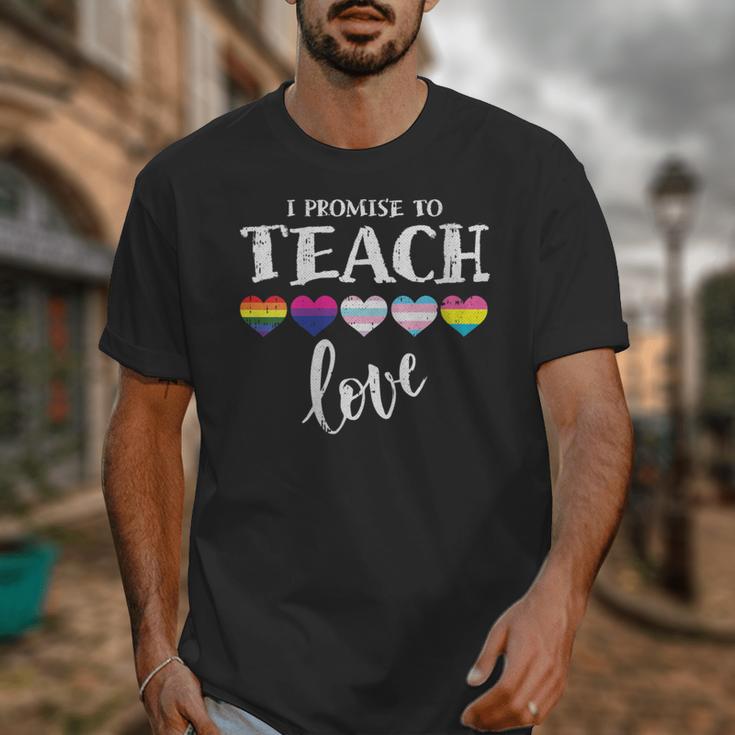 I Promise To Teach Love LGBT-Q Pride Proud Ally Teacher Unisex T-Shirt, funny design I Promise To Teach Love LGBT-Q Pride Proud Ally Teacher Unisex T-Shirt, funny design