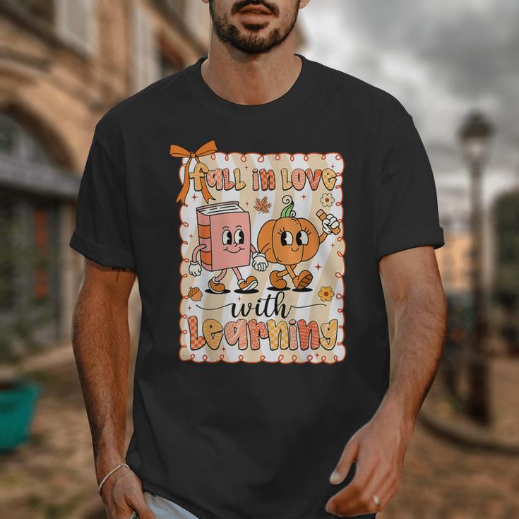 Pumpkin Teacher Preppy Fall In Love With Learning Autumn Unisex T-Shirt, funny design Pumpkin Teacher Preppy Fall In Love With Learning Autumn Unisex T-Shirt, funny design