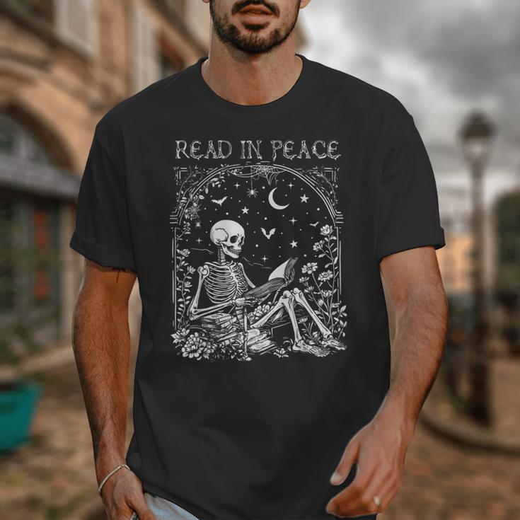 Read In Peace Skeleton Reading Teacher Spooky Halloween Unisex T-Shirt, funny design Read In Peace Skeleton Reading Teacher Spooky Halloween Unisex T-Shirt, funny design