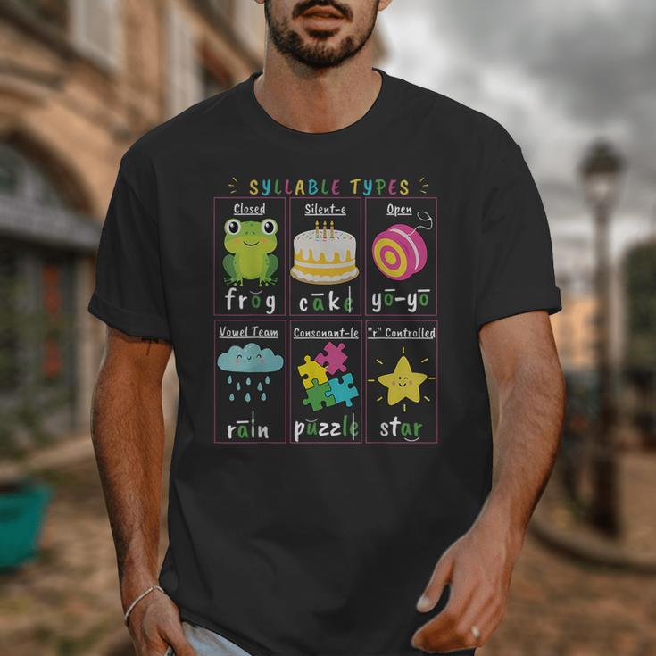 Reading Teacher Syllable Types Phonics Phonemic Awareness Unisex T-Shirt, funny design Reading Teacher Syllable Types Phonics Phonemic Awareness Unisex T-Shirt, funny design
