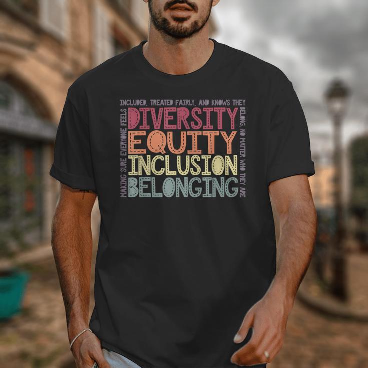 Retro Diversity Equity Inclusion Belonging DEIB Teacher Unisex T-Shirt, funny design Retro Diversity Equity Inclusion Belonging DEIB Teacher Unisex T-Shirt, funny design