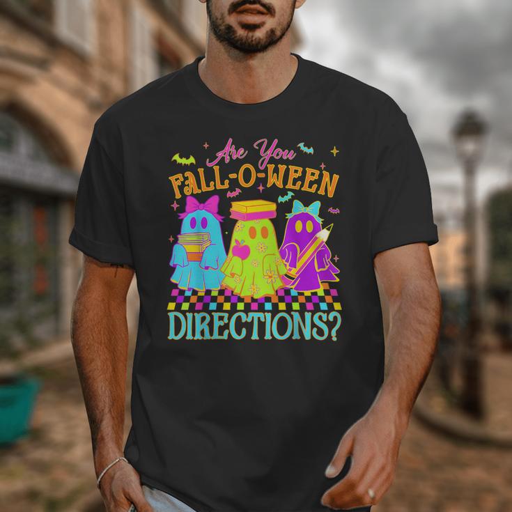 Retro Are You Falloween Direction Teacher Spooky Halloween Unisex T-Shirt, funny design