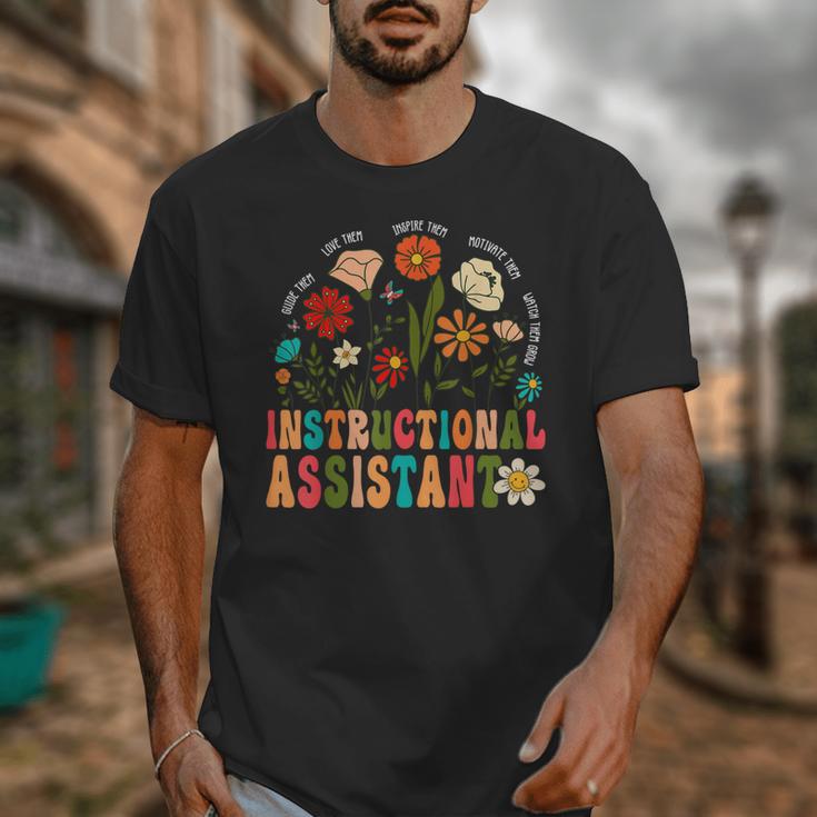 Retro Instructional Assistant Wildflowers Teacher Aide Unisex T-Shirt, funny design Retro Instructional Assistant Wildflowers Teacher Aide Unisex T-Shirt, funny design