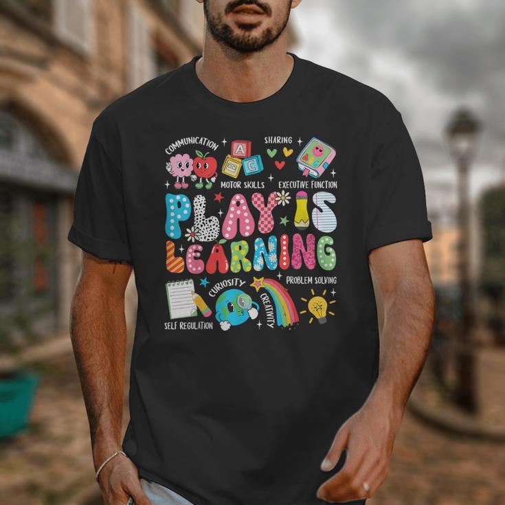Retro Play Is Learning Kindergarten Teacher Team Women Unisex T-Shirt, funny design