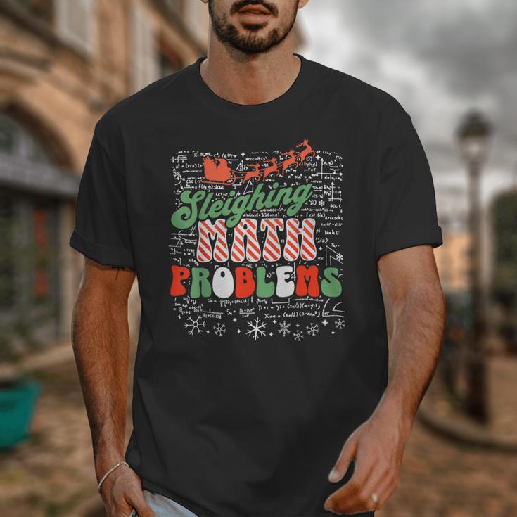 Retro Sleighing Math Problems Santa Math Teacher Christmas Unisex T-Shirt, funny design Retro Sleighing Math Problems Santa Math Teacher Christmas Unisex T-Shirt, funny design