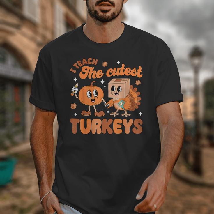 Retro I Teach The Cutest Turkey Thanksgiving Pumpkin Teacher Unisex T-Shirt, funny design Retro I Teach The Cutest Turkey Thanksgiving Pumpkin Teacher Unisex T-Shirt, funny design