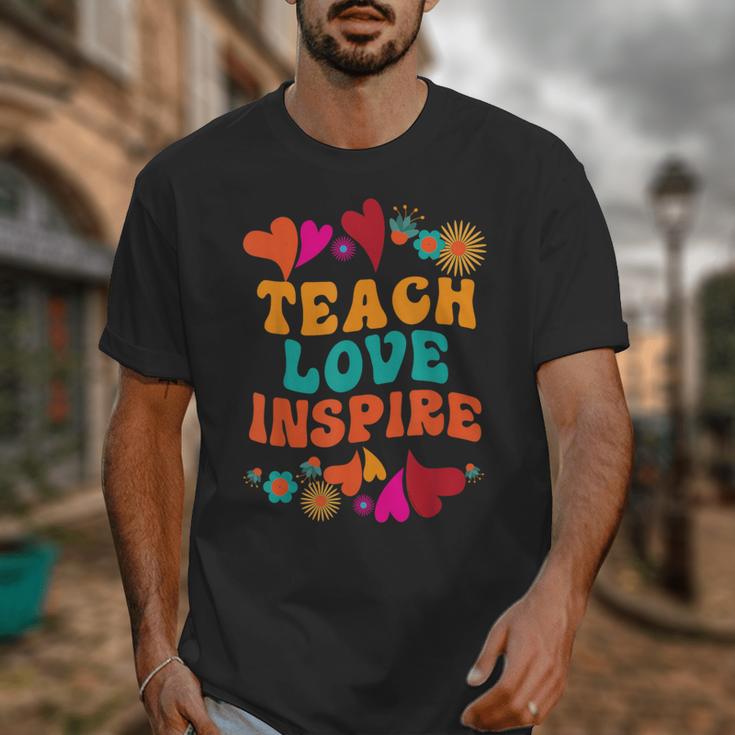 Retro Teach Love Inspire Back To School Teachers Unisex T-Shirt, funny design Retro Teach Love Inspire Back To School Teachers Unisex T-Shirt, funny design