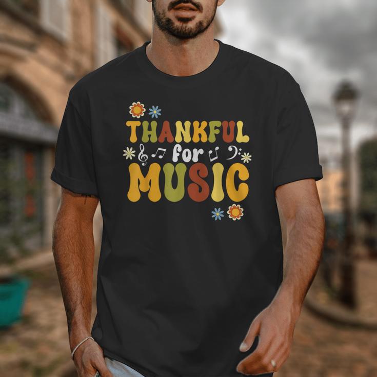 Retro Thankful For Music Floral Music Teacher Thanksgiving Men Women Unisex T-Shirt, funny design Retro Thankful For Music Floral Music Teacher Thanksgiving Men Women Unisex T-Shirt, funny design