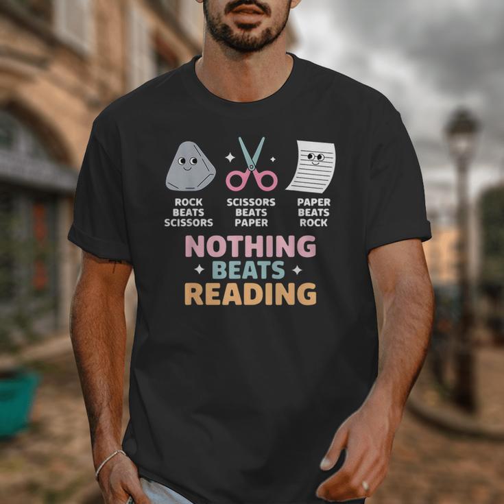 Rock Paper Scissors Teacher Librarian Nothing Beats Reading Unisex T-Shirt, funny design Rock Paper Scissors Teacher Librarian Nothing Beats Reading Unisex T-Shirt, funny design