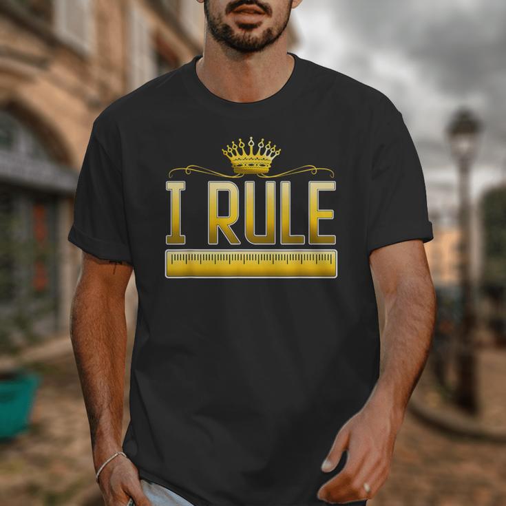 I Rule Math Ruler Mathematics Pun Math Teacher Men Women Girls Kids Unisex T-Shirt, funny design