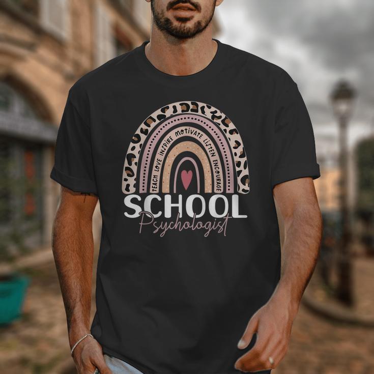School Psych Teacher School Psychologist Leopard Rainbow Unisex T-Shirt, funny design School Psych Teacher School Psychologist Leopard Rainbow Unisex T-Shirt, funny design