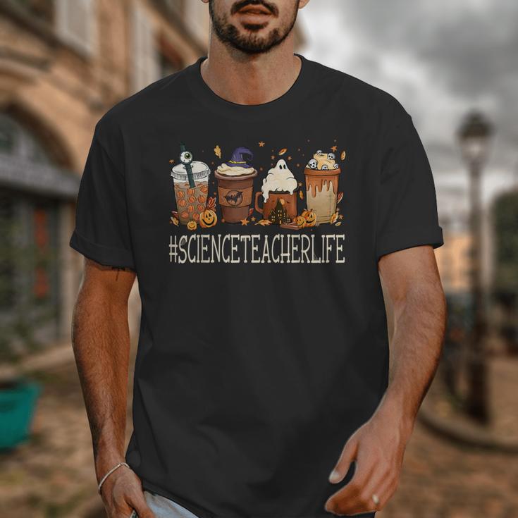 Science Teacher Horror Fall Coffee Halloween Pumpkin Autumn Unisex T-Shirt, Science Teacher Gifts, funny design Science Teacher Horror Fall Coffee Halloween Pumpkin Autumn Unisex T-Shirt, Science Teacher Gifts, funny design