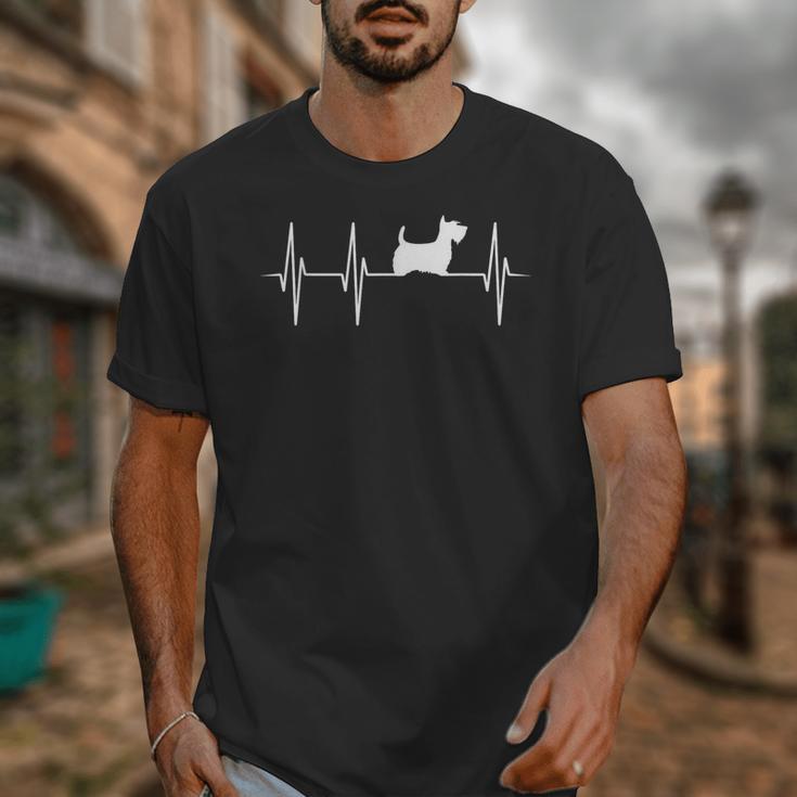 Scottish Terrier Dog Heartbeat Scottie Dog Lover T-Shirt Unisex T-Shirt, funny design