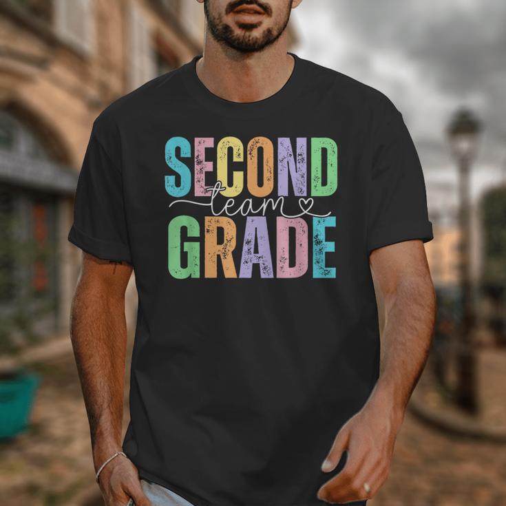 Second Grade Team Heart Teacher Student Back To School Girls Unisex T-Shirt, funny design