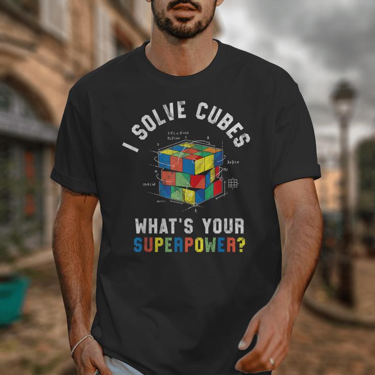 I Solve Cubes Speed Cubing Vintage Youth Math Teacher Unisex T-Shirt, funny design I Solve Cubes Speed Cubing Vintage Youth Math Teacher Unisex T-Shirt, funny design