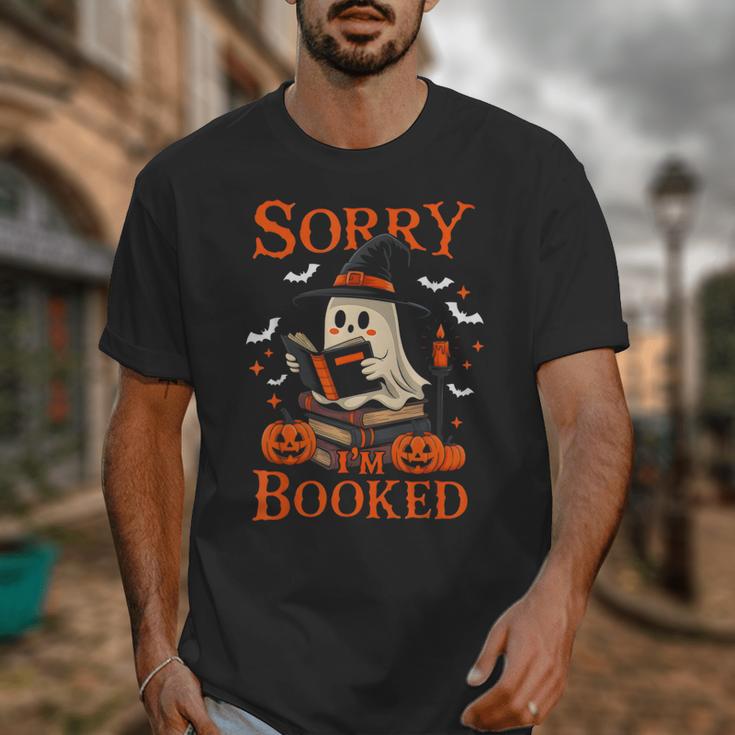 Sorry I'm Booked Ghost Reading Book Lover Teacher Halloween Unisex T-Shirt, funny design Sorry I'm Booked Ghost Reading Book Lover Teacher Halloween Unisex T-Shirt, funny design