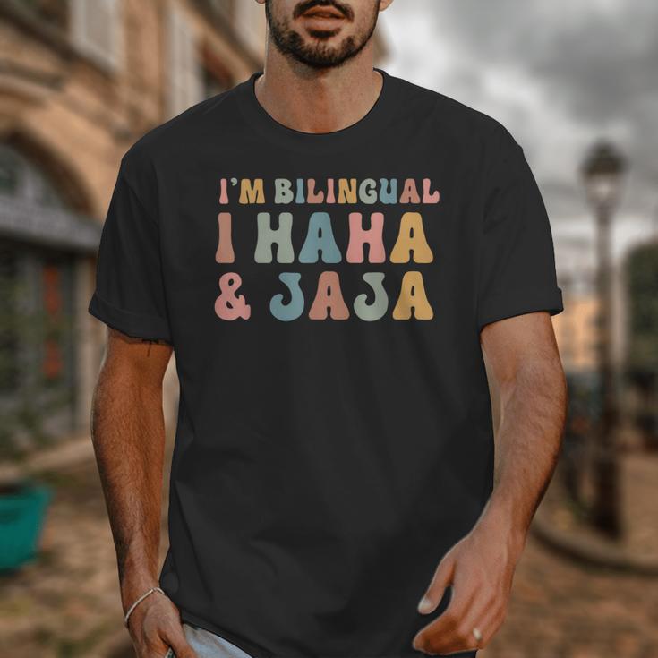 Spanish Teacher Groovy I'm Bilingual I Haha And Jaja Unisex T-Shirt, Groovy Teacher Gifts, funny design Spanish Teacher Groovy I'm Bilingual I Haha And Jaja Unisex T-Shirt, Groovy Teacher Gifts, funny design
