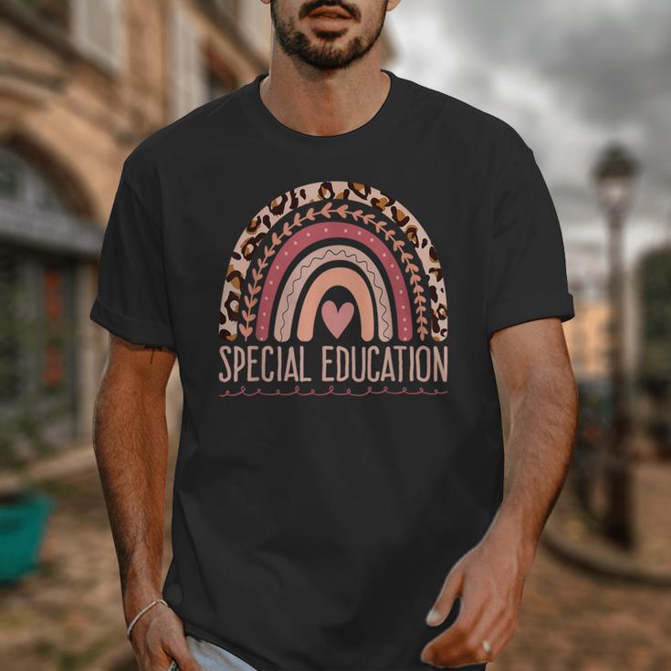 Special Education Shirt Teacher SPED Leopard Boho Rainbow Unisex T-Shirt, funny design
