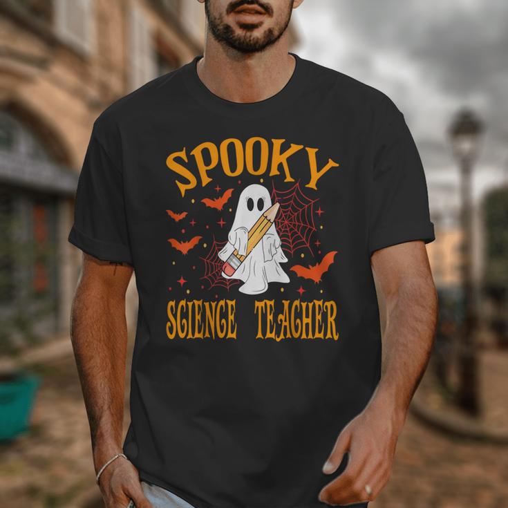 Spooky Science Teacher Ghost Halloween School Women Unisex T-Shirt, Science Teacher Gifts, funny design