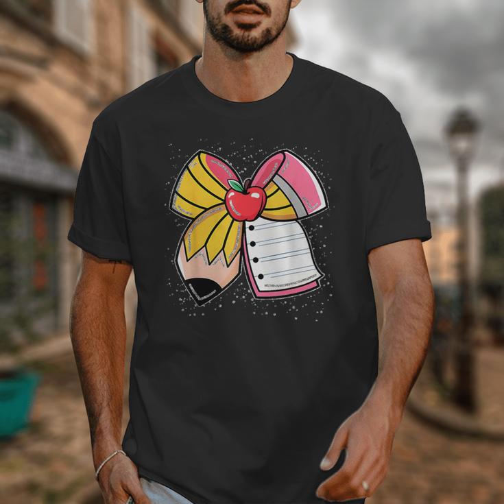 Student Teacher Coquette Bow Pencil Back To School First Day Unisex T-Shirt, funny design Student Teacher Coquette Bow Pencil Back To School First Day Unisex T-Shirt, funny design