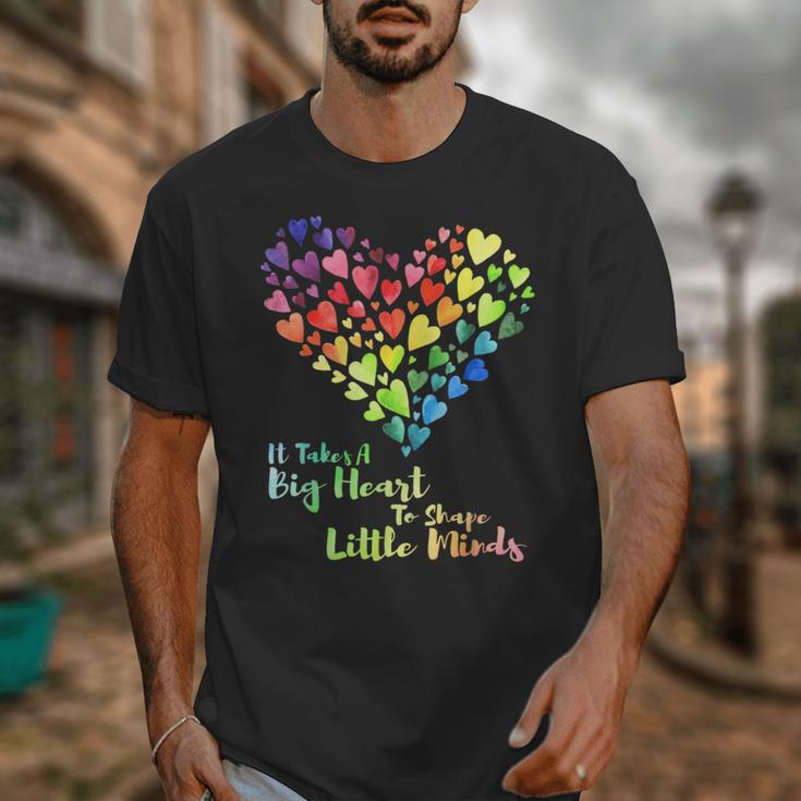 It Takes A Big Heart To Shape Little Minds Teacher Student Men Women Kids Unisex T-Shirt, funny design