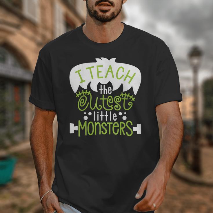 I Teach The Cutest Little Monsters Halloween Teacher Spooky Unisex T-Shirt, funny design
