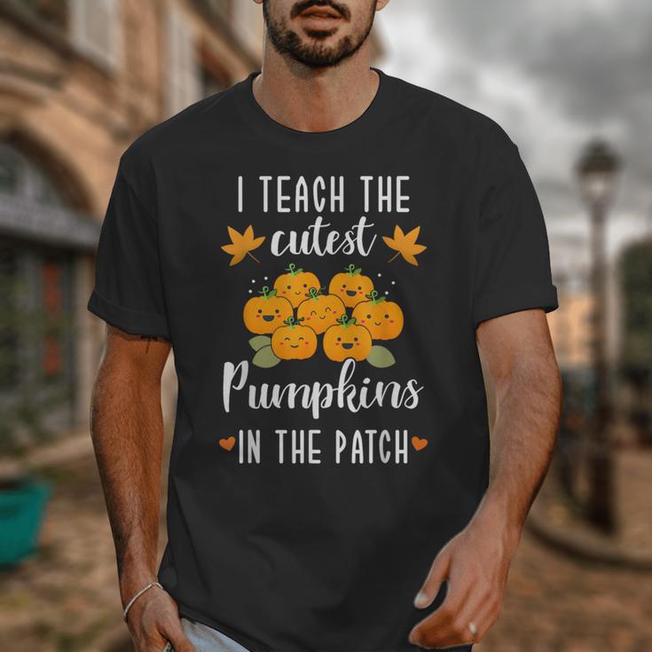 I Teach The Cutest Pumpkins In The Patch Halloween Teacher Unisex T-Shirt, funny design